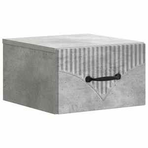 vidaXL Dulap de noapte suspendat cu sertar Gri Beton 34, 5 x 33 x 20 cm imagine