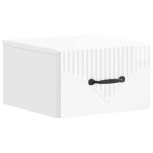 vidaXL Dulap de noapte suspendat Alb foarte lucios 34, 5 x 33 x 20 cm imagine
