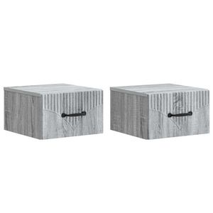 vidaXL Dulap de noapte suspendat 2 pcs Sonoma gri 34, 5 x 33 x 20 cm imagine