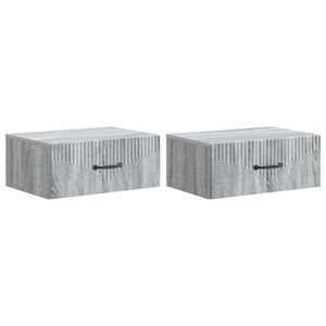 vidaXL Dulap de noapte suspendat 2 pcs Sonoma gri 49 x 34, 5 x 20 cm imagine
