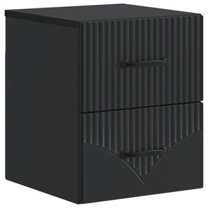 vidaXL Dulap de noapte suspendat cu sertar Negru 34, 5 x 33 x 40 cm imagine
