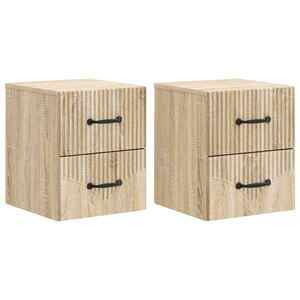 vidaXL Dulap de noapte suspendat 2 pcs Stejar Sonoma 34, 5 x 33 x 40 cm imagine