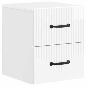 vidaXL Dulap de noapte suspendat Alb foarte lucios 34, 5 x 33 x 40 cm imagine