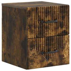 vidaXL Dulap de noapte suspendat Stejar fumuriu 34, 5 x 33 x 40 cm imagine