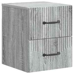 vidaXL Dulap de noapte suspendat Sonoma gri 34, 5 x 33 x 40 cm imagine