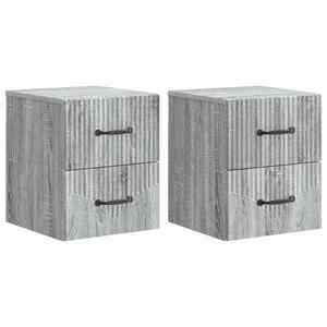vidaXL Dulap de noapte suspendat 2 pcs Sonoma gri 34, 5 x 33 x 40 cm imagine