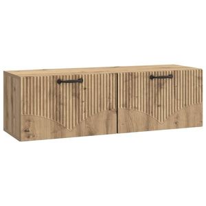 vidaXL Oglindă TV montată pe perete Stejar Artizanal 98 x 31 x 30 cm imagine