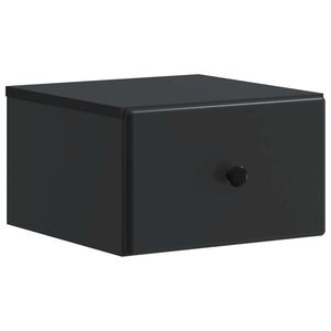 vidaXL Dulap de noapte suspendat cu sertar Negru 34, 5 x 33 x 20 cm imagine