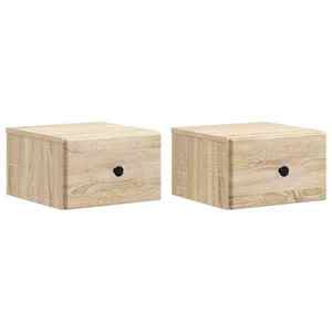 vidaXL Dulap de noapte suspendat 2 pcs Stejar Sonoma 34, 5 x 33 x 20 cm imagine