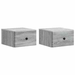 vidaXL Dulap de noapte suspendat 2 pcs Sonoma gri 34, 5 x 33 x 20 cm imagine