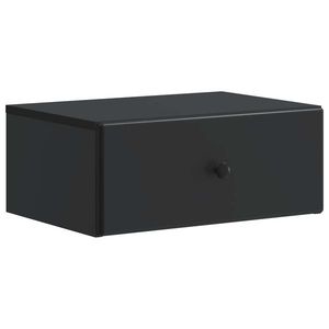 vidaXL Dulap de noapte suspendat cu sertar Negru 49 x 34, 5 x 20 cm imagine