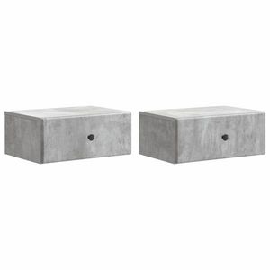 vidaXL Dulap de noapte suspendat 2 pcs Gri Beton 49 x 34, 5 x 20 cm imagine