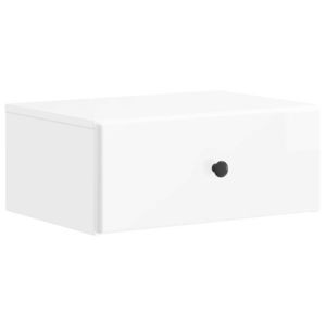 vidaXL Dulap de noapte suspendat Alb foarte lucios 49 x 34, 5 x 20 cm imagine