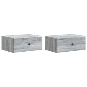 vidaXL Dulap de noapte suspendat 2 pcs Sonoma gri 49 x 34, 5 x 20 cm imagine