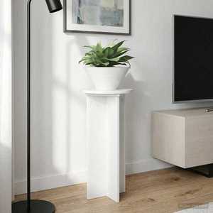 vidaXL Suport pentru plante 2 pcs Alb foarte lucios Lemn prelucrat imagine
