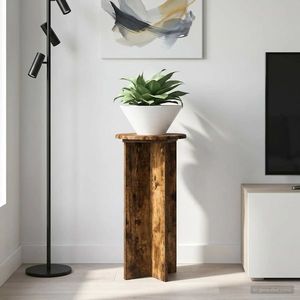 vidaXL Suport pentru plante 2 pcs Stejar fumuriu 29, 5 x 29, 5 x 60 cm imagine