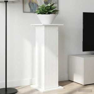 vidaXL Suport pentru plante 2 pcs Alb foarte lucios Lemn prelucrat imagine