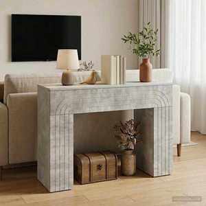 vidaXL Masă de cafea Gri Beton 102 x 35 x 75 cm Lemn prelucrat imagine