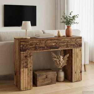 vidaXL Masă de cafea Lemn vechi 102 x 35 x 75 cm Lemn prelucrat imagine