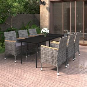 vidaXL Set mobilier de grădină cu perne, 7 piese, poliratan și sticlă imagine