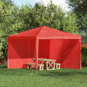 vidaXL Perete lateral pentru cort de petrecere 2 pcs Roșu 300 x 195 cm imagine