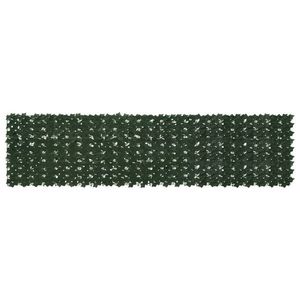 vidaXL Ecran de balcon cu frunze Verde închis 300 x 75 cm imagine