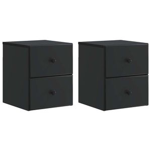 vidaXL Dulap de noapte suspendat 2 pcs Negru 34, 5 x 33 x 40 cm imagine