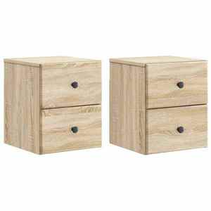 vidaXL Dulap de noapte suspendat 2 pcs Stejar Sonoma 34, 5 x 33 x 40 cm imagine
