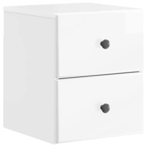 vidaXL Dulap de noapte suspendat Alb foarte lucios 34, 5 x 33 x 40 cm imagine