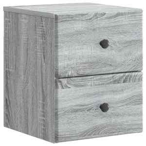 vidaXL Dulap de noapte suspendat Sonoma gri 34, 5 x 33 x 40 cm imagine