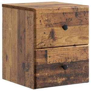 vidaXL Dulap de noapte suspendat Lemn vechi 34, 5 x 33 x 40 cm imagine