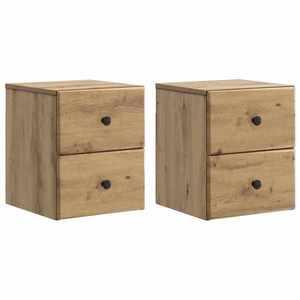vidaXL Dulap de noapte suspendat 2 pcs Stejar Artizanal Lemn prelucrat imagine