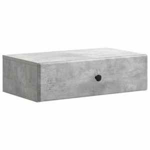 vidaXL Masă laterală montată pe perete Gri Beton 59 x 34, 5 x 17 cm imagine