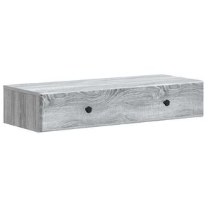 vidaXL Masă laterală montată pe perete Sonoma gri 87, 5 x 34, 5 x 17 cm imagine
