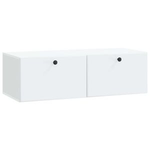 vidaXL Oglindă TV montată pe perete 98 x 41 x 30 cm Alb Lemn prelucrat imagine