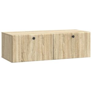 vidaXL Oglindă TV montată pe perete 98 x 41 x 30 cm Stejar Sonoma imagine