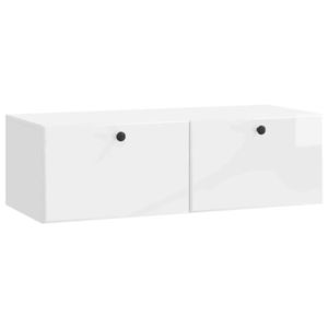 vidaXL Oglindă TV montată pe perete 98 x 41 x 30 cm Alb foarte lucios imagine