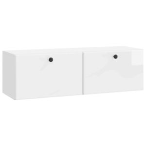 vidaXL Oglindă TV montată pe perete 98 x 31 x 30 cm Alb foarte lucios imagine