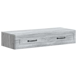 vidaXL Masă laterală montată pe perete Sonoma gri 87, 5 x 34, 5 x 17 cm imagine