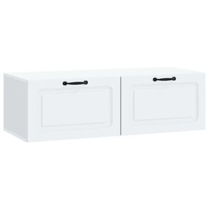 vidaXL Oglindă TV montată pe perete Alb 98 x 41 x 30 cm Lemn prelucrat imagine