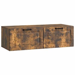 vidaXL Oglindă TV montată pe perete Stejar fumuriu 98 x 41 x 30 cm imagine