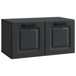 vidaXL Oglindă TV montată pe perete Pe perete Negru 59, 5 x 31 x 30 cm imagine