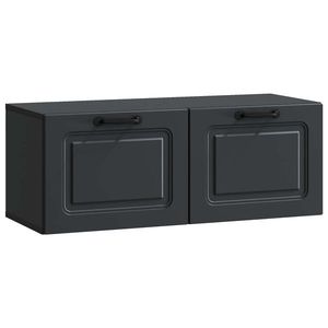 vidaXL Oglindă TV montată pe perete Pe perete Negru 78, 5 x 31 x 30 cm imagine