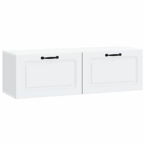 vidaXL Oglindă TV montată pe perete Alb 98 x 31 x 30 cm Lemn prelucrat imagine