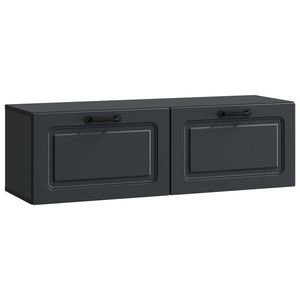 vidaXL Oglindă TV montată pe perete Pe perete Negru 98 x 31 x 30 cm imagine