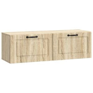 vidaXL Oglindă TV montată pe perete Stejar Sonoma 98 x 31 x 30 cm imagine