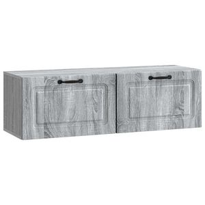 vidaXL Oglindă TV montată pe perete Sonoma gri 98 x 31 x 30 cm imagine