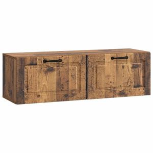 vidaXL Oglindă TV montată pe perete Lemn vechi 98 x 31 x 30 cm imagine