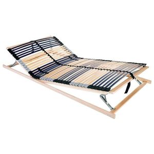 vidaXL Bază cu lamele Manual Maro 140 x 190 cm Lemn de fag masiv imagine