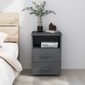 vidaXL Noptieră "HAMAR, " gri închis, 40x35x62 cm, lemn masiv de pin imagine